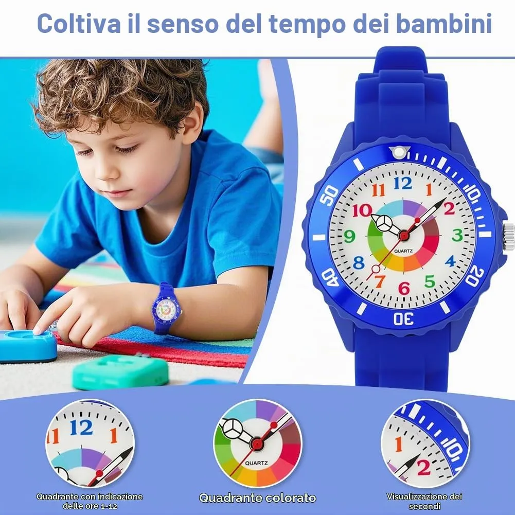 OSDUE Orologio Educativo per Bambini, Resistente all'Acqua, per Ragazzi e Ragazze - immagine 4