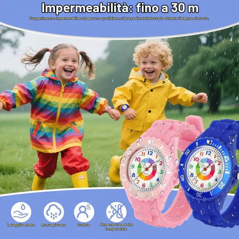 OSDUE Orologio Educativo per Bambini, Resistente all'Acqua, per Ragazzi e Ragazze - immagine 5