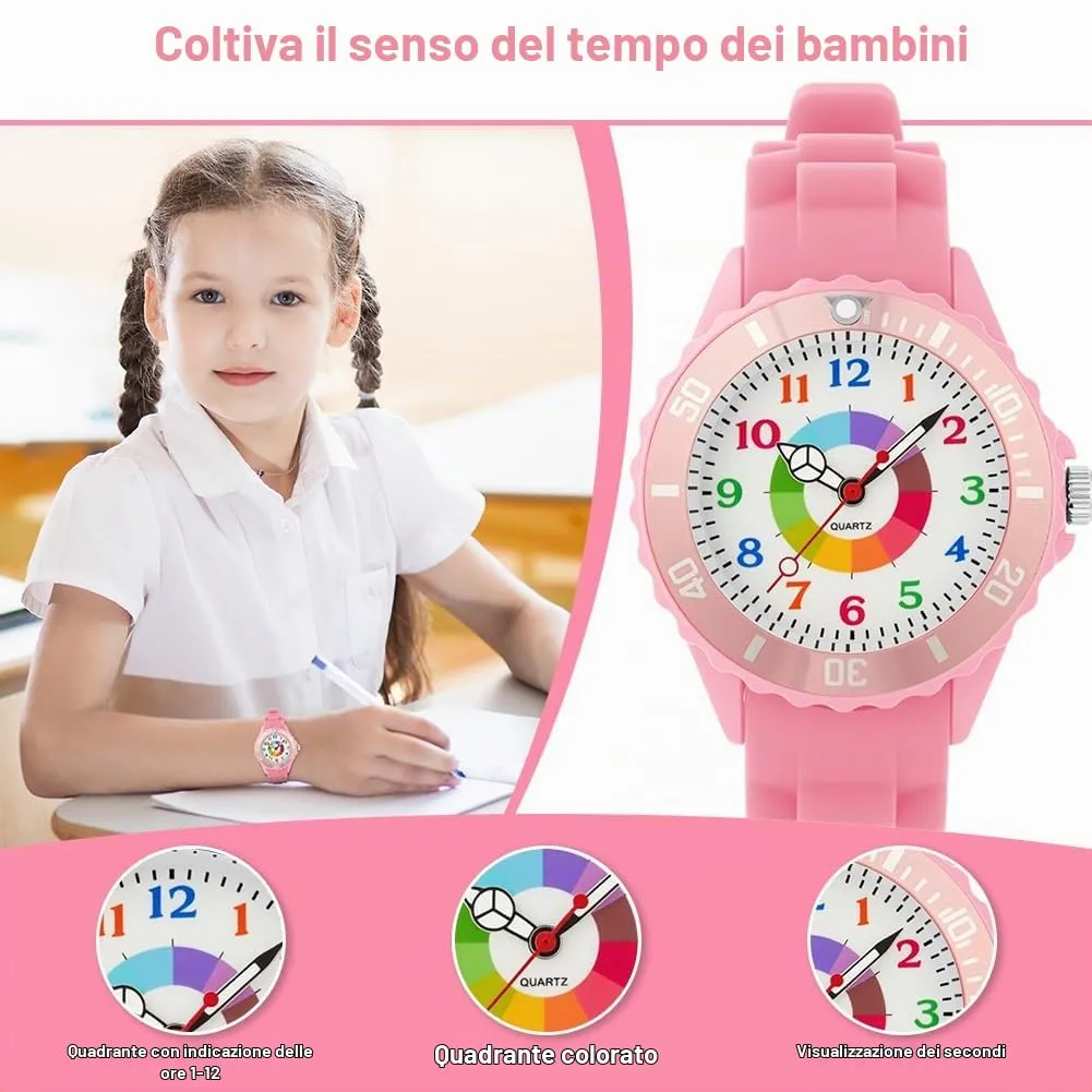 OSDUE Orologio Educativo per Bambini, Resistente all'Acqua, per Ragazzi e Ragazze - immagine 4
