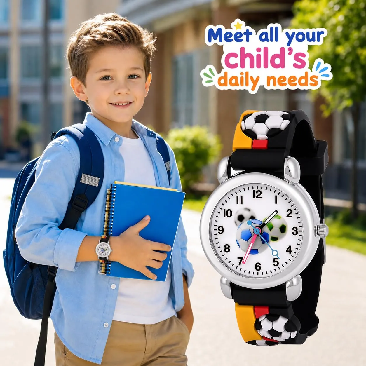 KATELUO Orologio Analogico al Quarzo 3D Cartoon per Bambini 3-12 Anni, Impermeabile - immagine 5