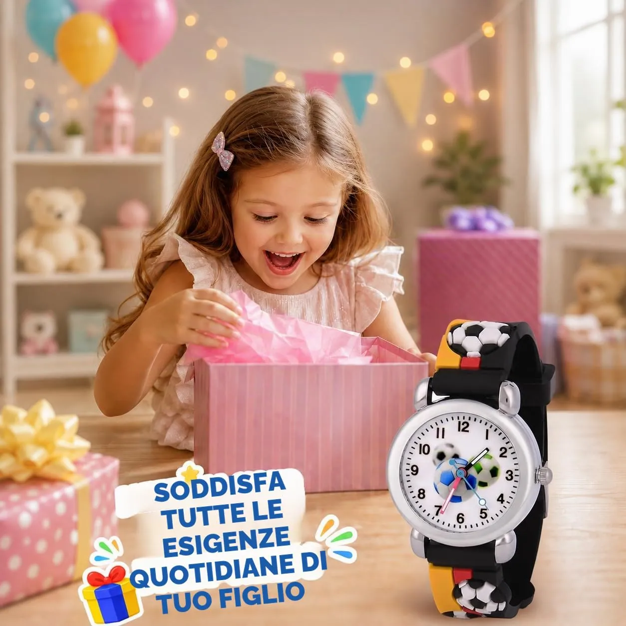 KATELUO Orologio Analogico al Quarzo 3D Cartoon per Bambini 3-12 Anni, Impermeabile - immagine 6
