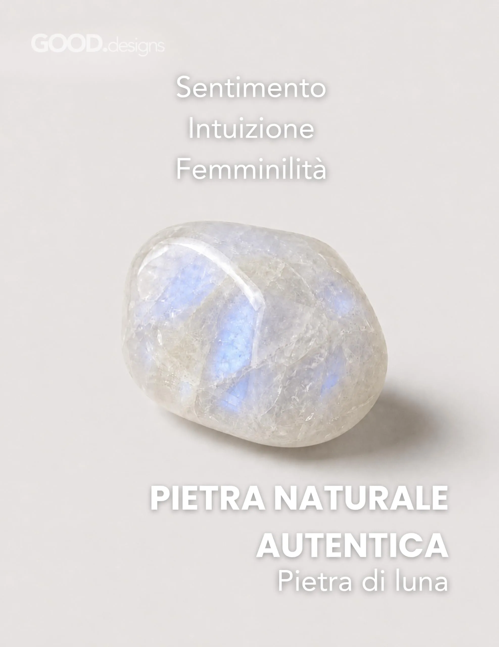 GD GOOD.designs Collana in Pietra di Luna, Perle Naturali Sfaccettate 4mm, Placcatura Oro 18K, 40-45 cm, Bianco - immagine 2
