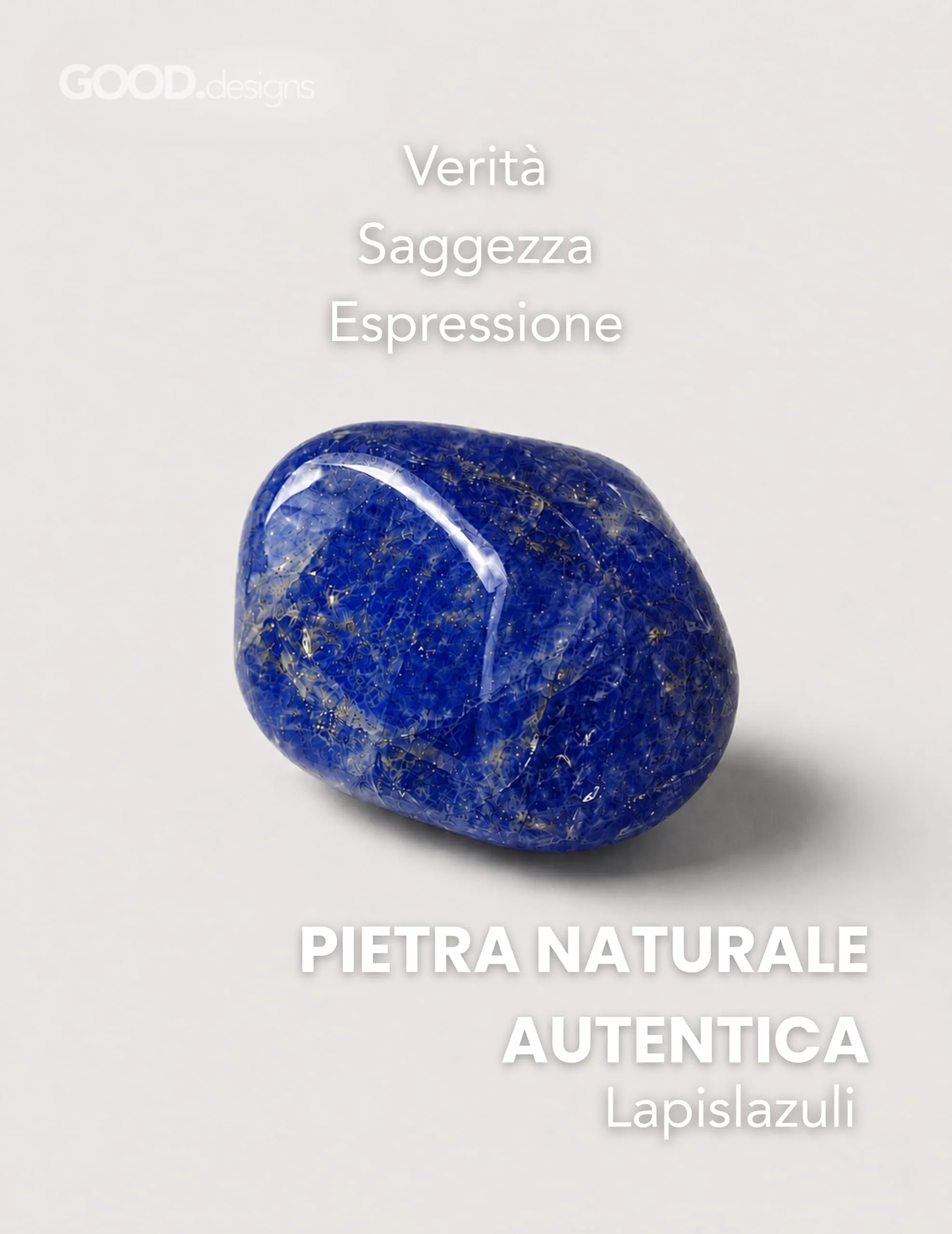 GD GOOD.designs Collana in Lapislazzuli e Oro 18K, Pietre Naturali Sfaccettate 4 mm, 40-45 cm, Blu Scuro - immagine 2