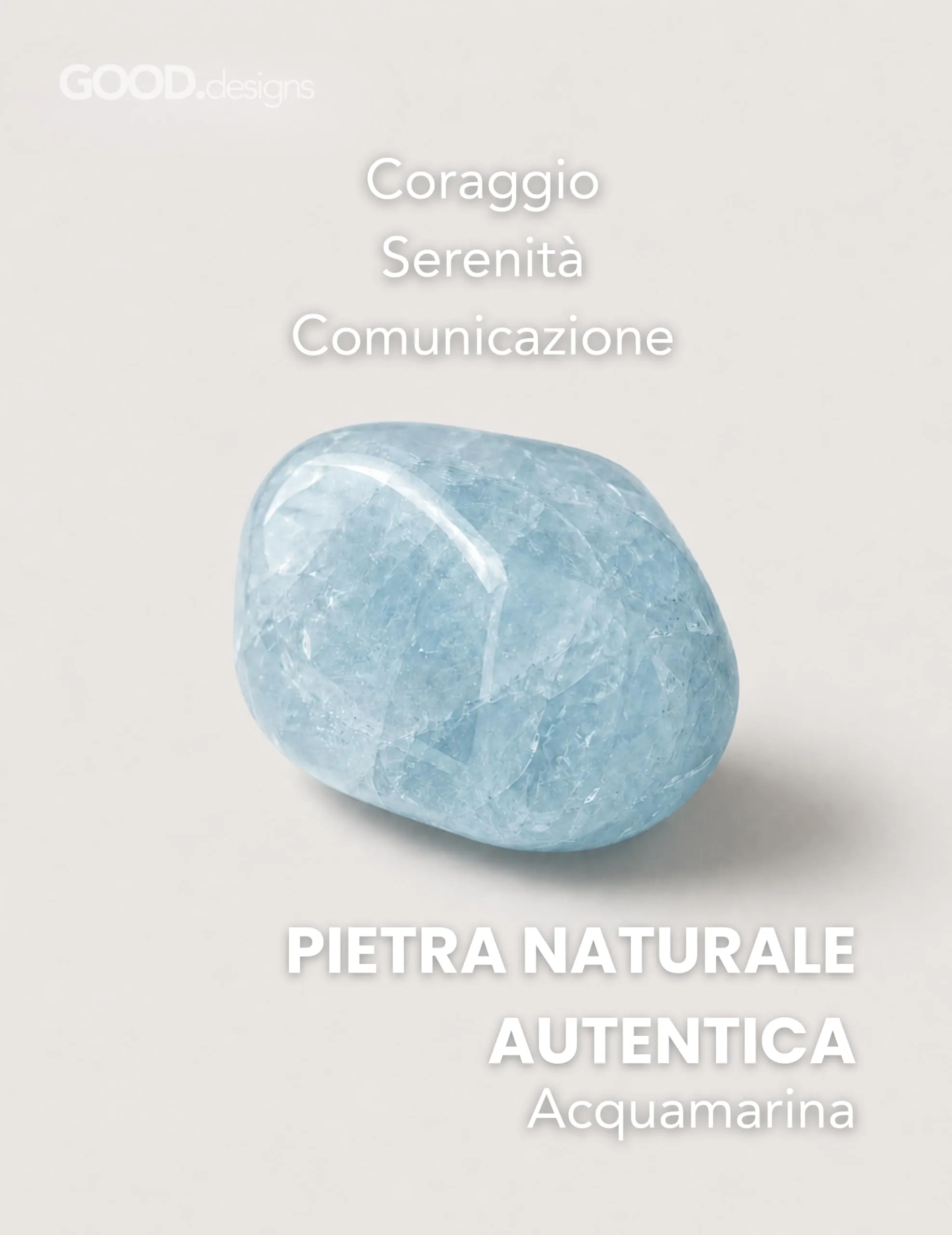 GD GOOD.designs Collana in acquamarina con pietre naturali sfaccettate da 4 mm e placcatura in oro 18K, 40–45 cm, Blu - immagine 2