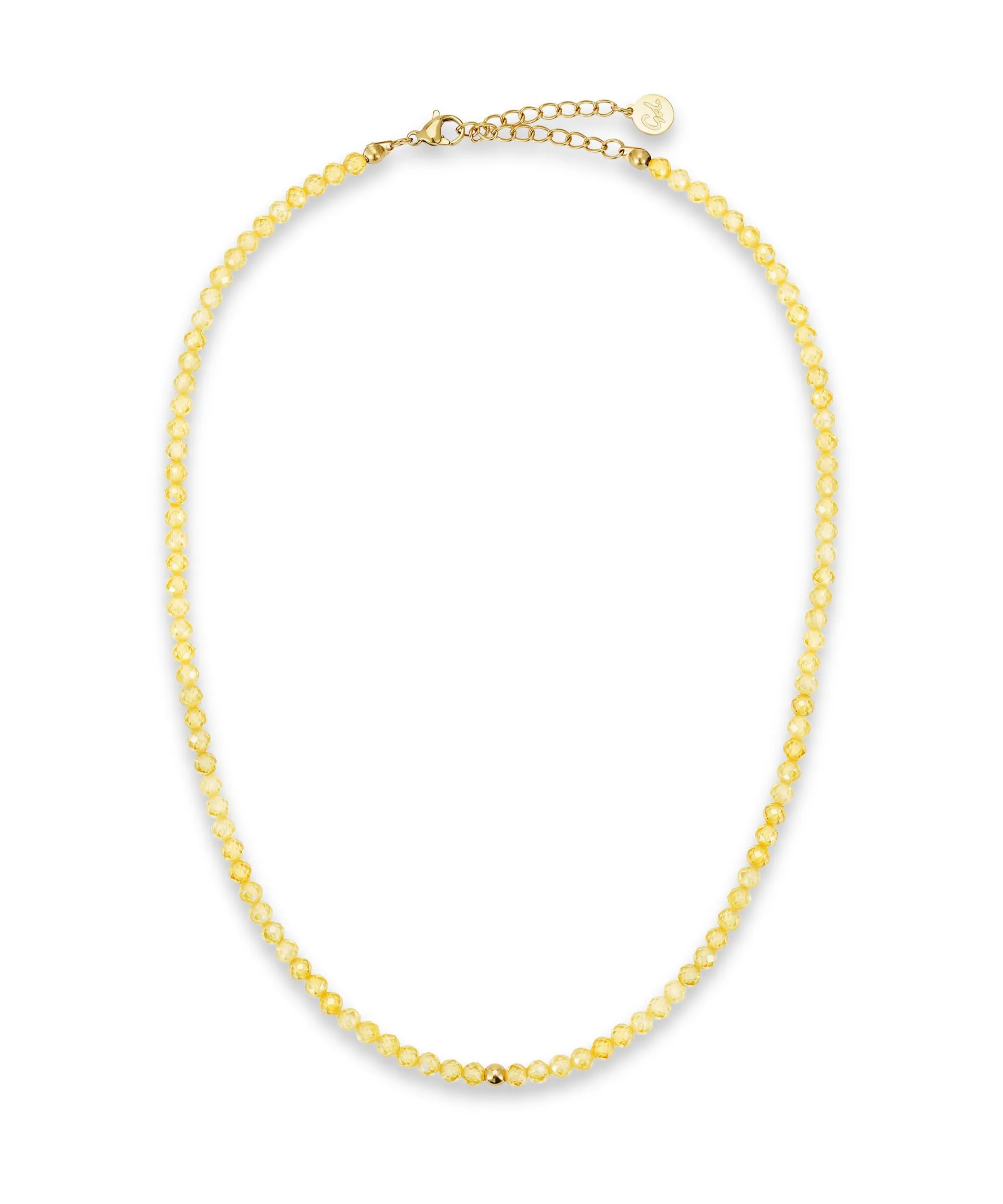 GD GOOD.designs Collana in Citrino in pietre naturali sfaccettate 4 mm, 40-45 cm - immagine 1