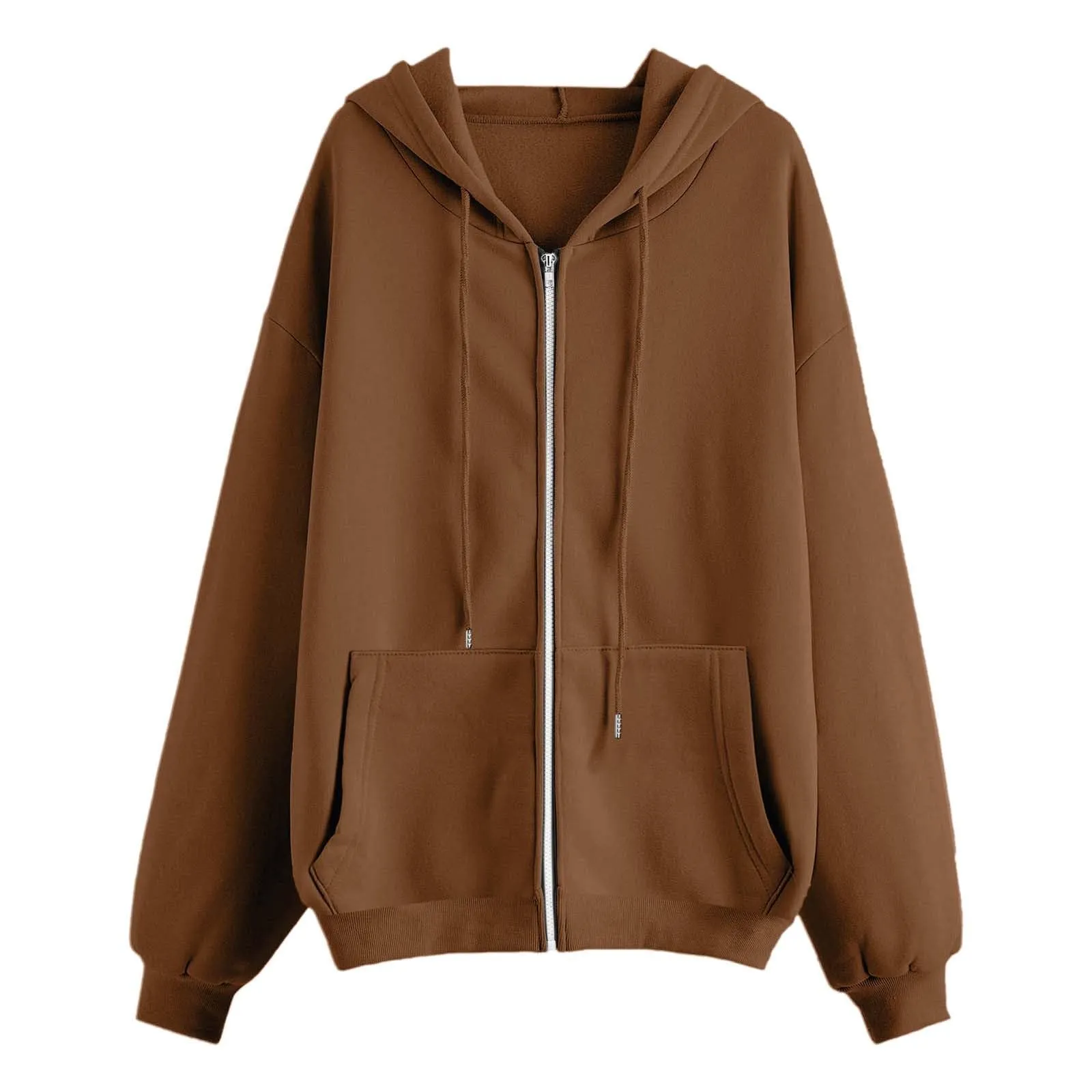 Generico Felpa Donna con Zip e Cappuccio Classic Sweatshirt - immagine 5