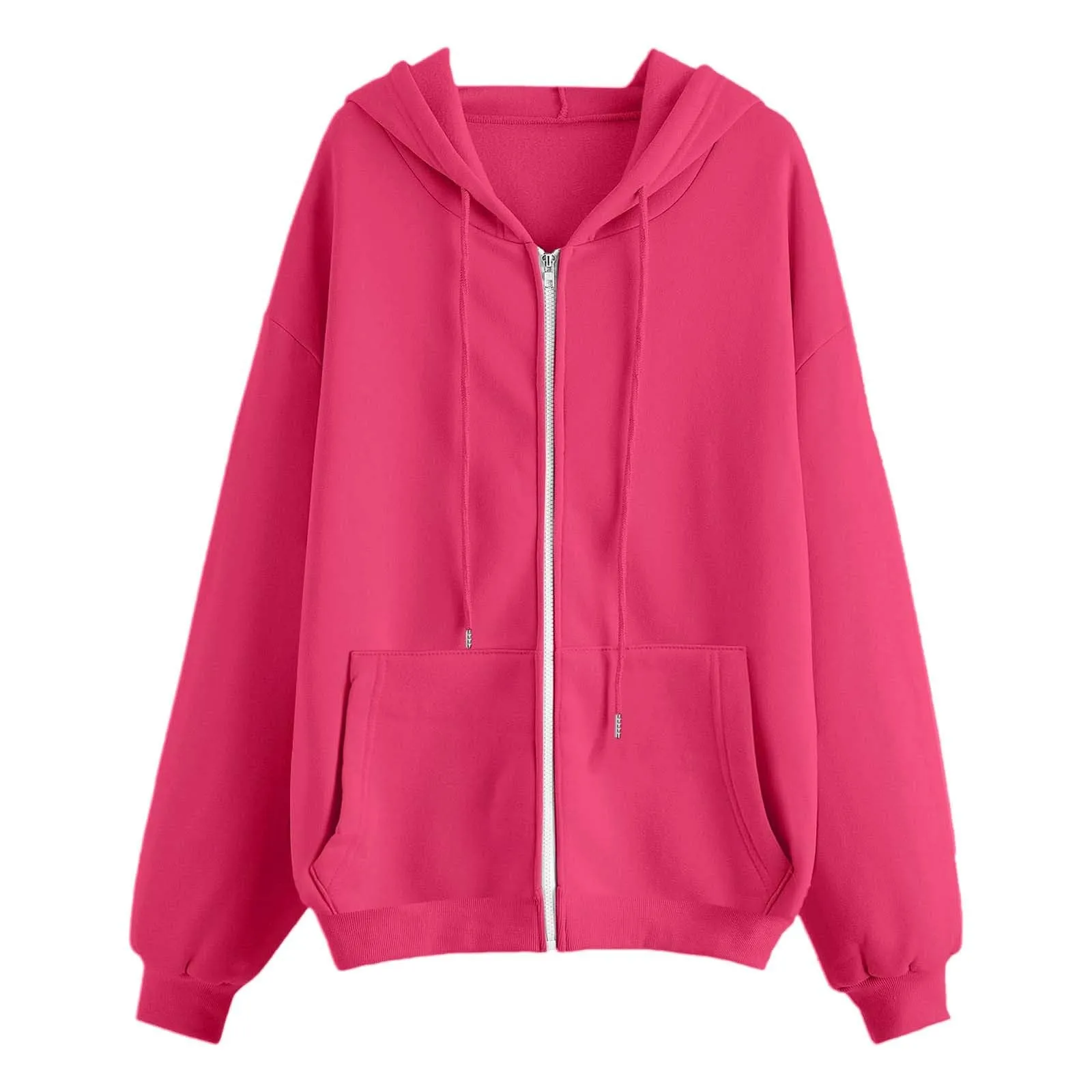 Generico Felpa Donna con Zip e Cappuccio Classic Sweatshirt - immagine 5