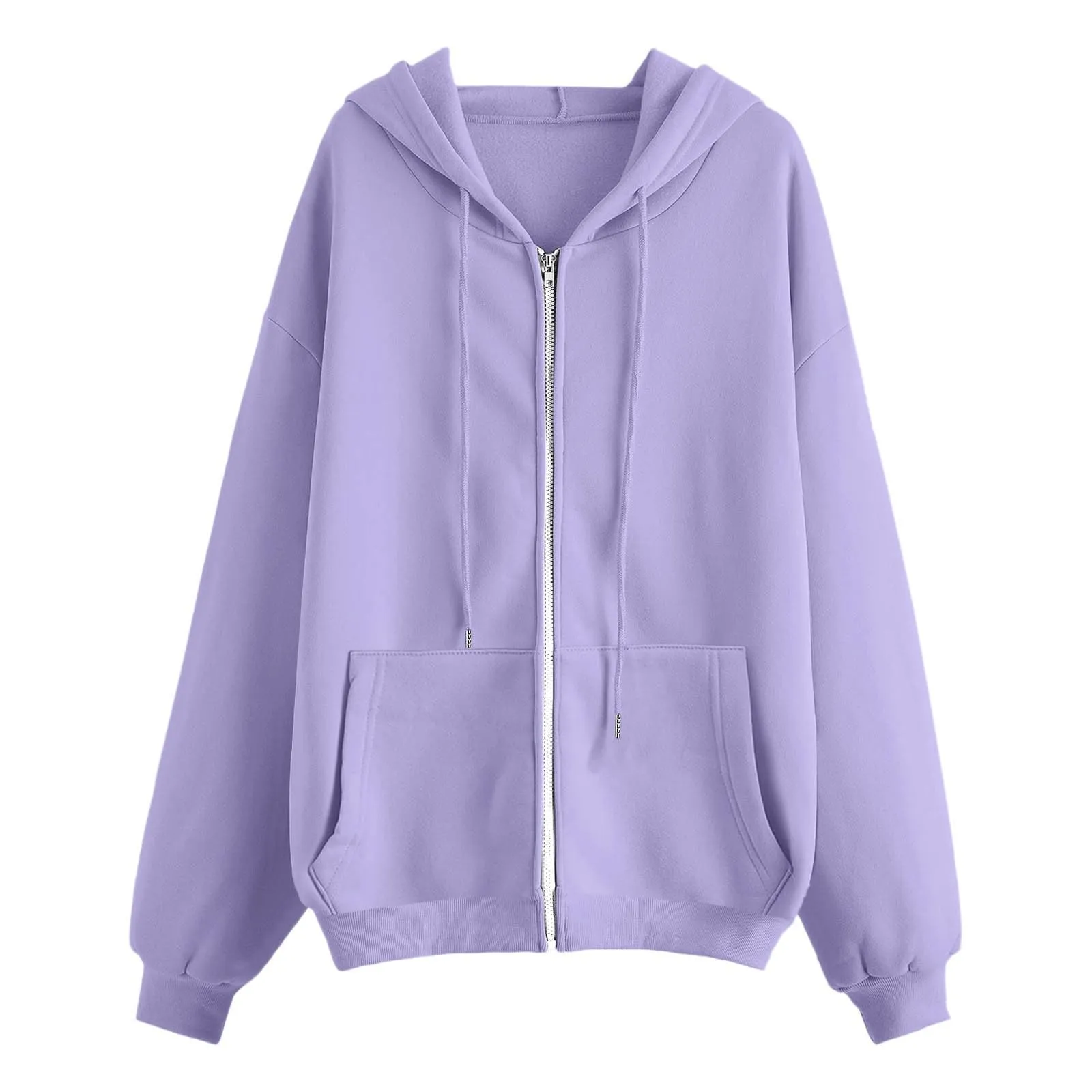 Generico Felpa Donna con Zip e Cappuccio, Classic Sweatshirt - immagine 4