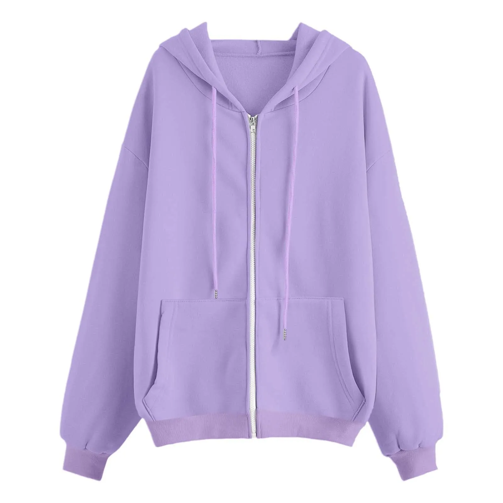 Generico Felpa Donna con Zip e Cappuccio Classic Sweatshirt - immagine 5