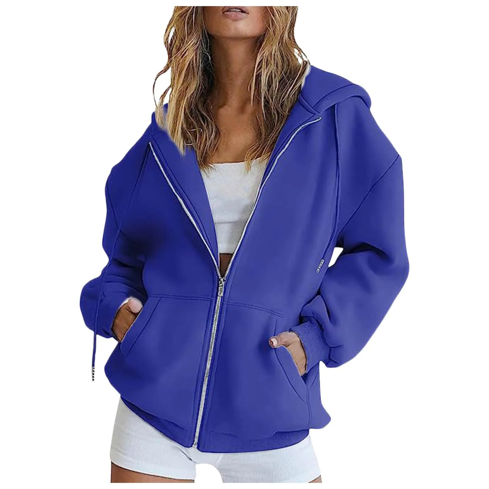 Generico Felpa Donna con Zip e Cappuccio Classic Sweatshirt - immagine 1
