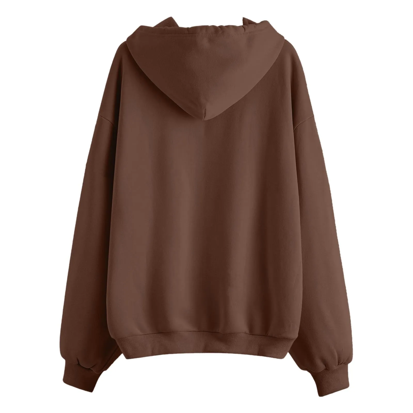 Generico Felpa Donna con Zip e Cappuccio, Classic Sweatshirt, Bronze - immagine 5