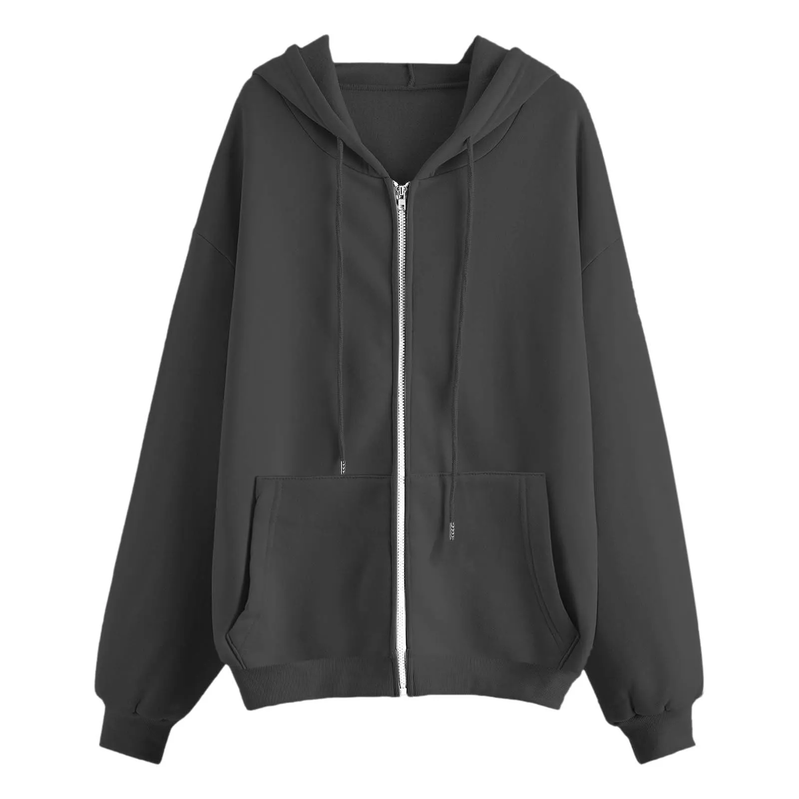 Generico Felpa Donna con Zip e Cappuccio Classic Sweatshirt - immagine 5