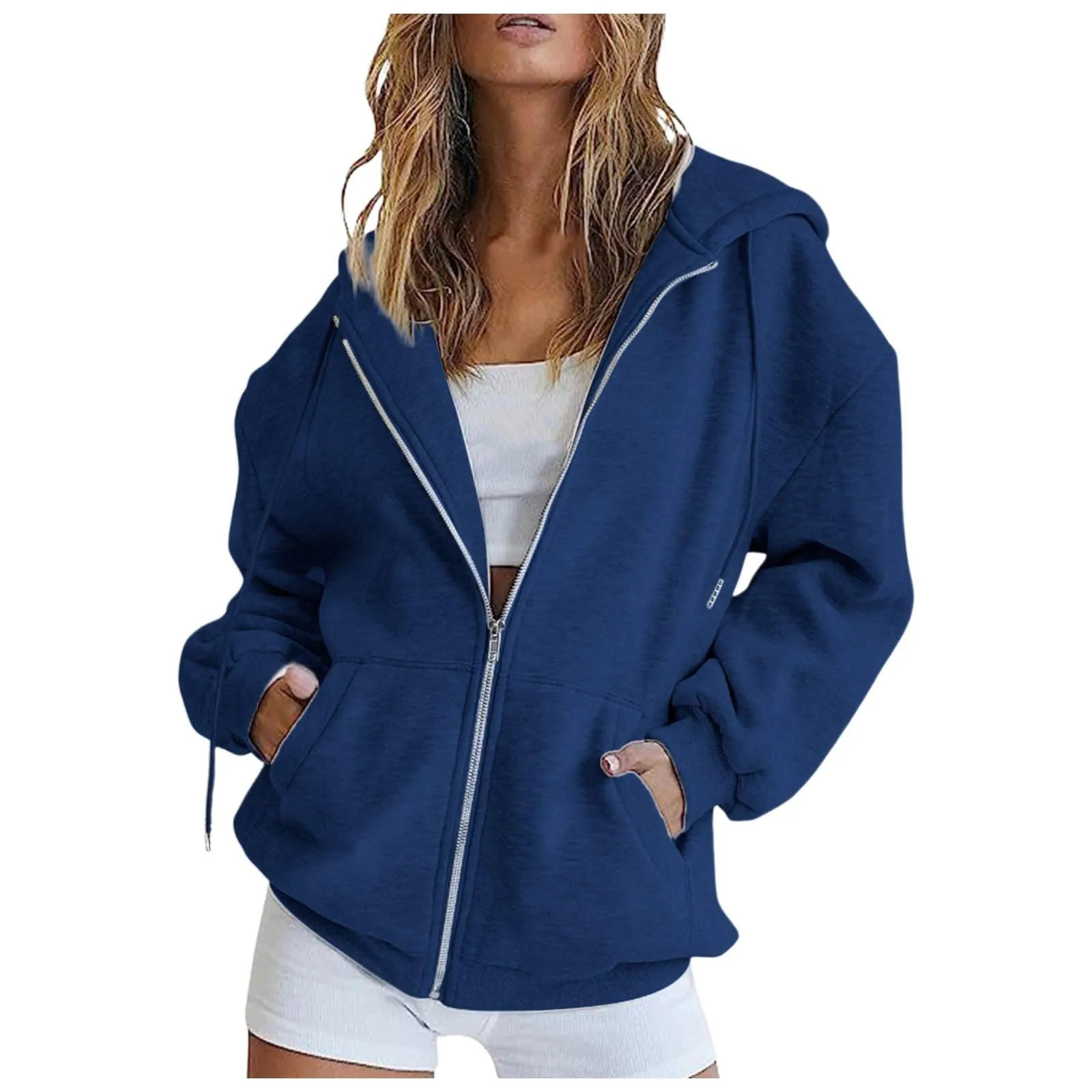 Generico Felpa Donna con Zip e Cappuccio Classic Sweatshirt - immagine 1