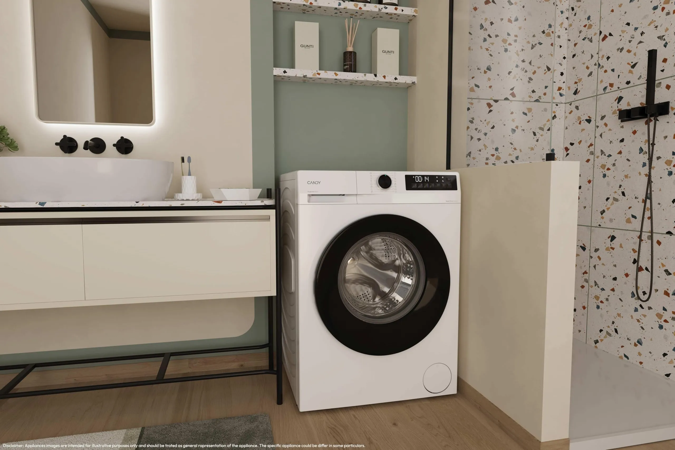 Candy ProWash 300 Lavatrice Slim 7 kg, 1200 giri, Classe A-15%, Bianca - immagine 2