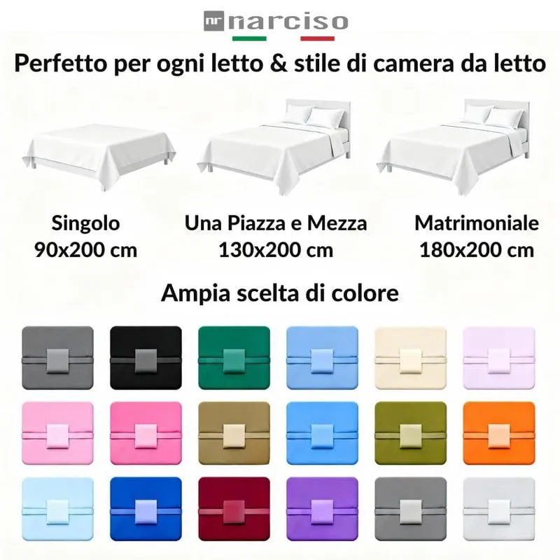 NARCISO Lenzuolo con Angoli Una Piazza e Mezza 100% Cotone 130x200 cm con Angolo 30cm, Sabbia - immagine 3