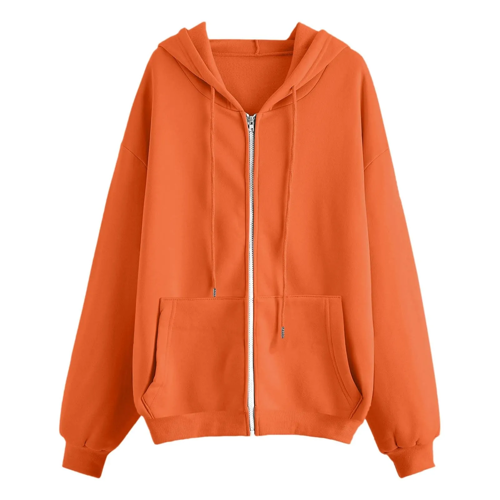 Generico Felpa Donna con Zip e Cappuccio, Classic Sweatshirt - immagine 5