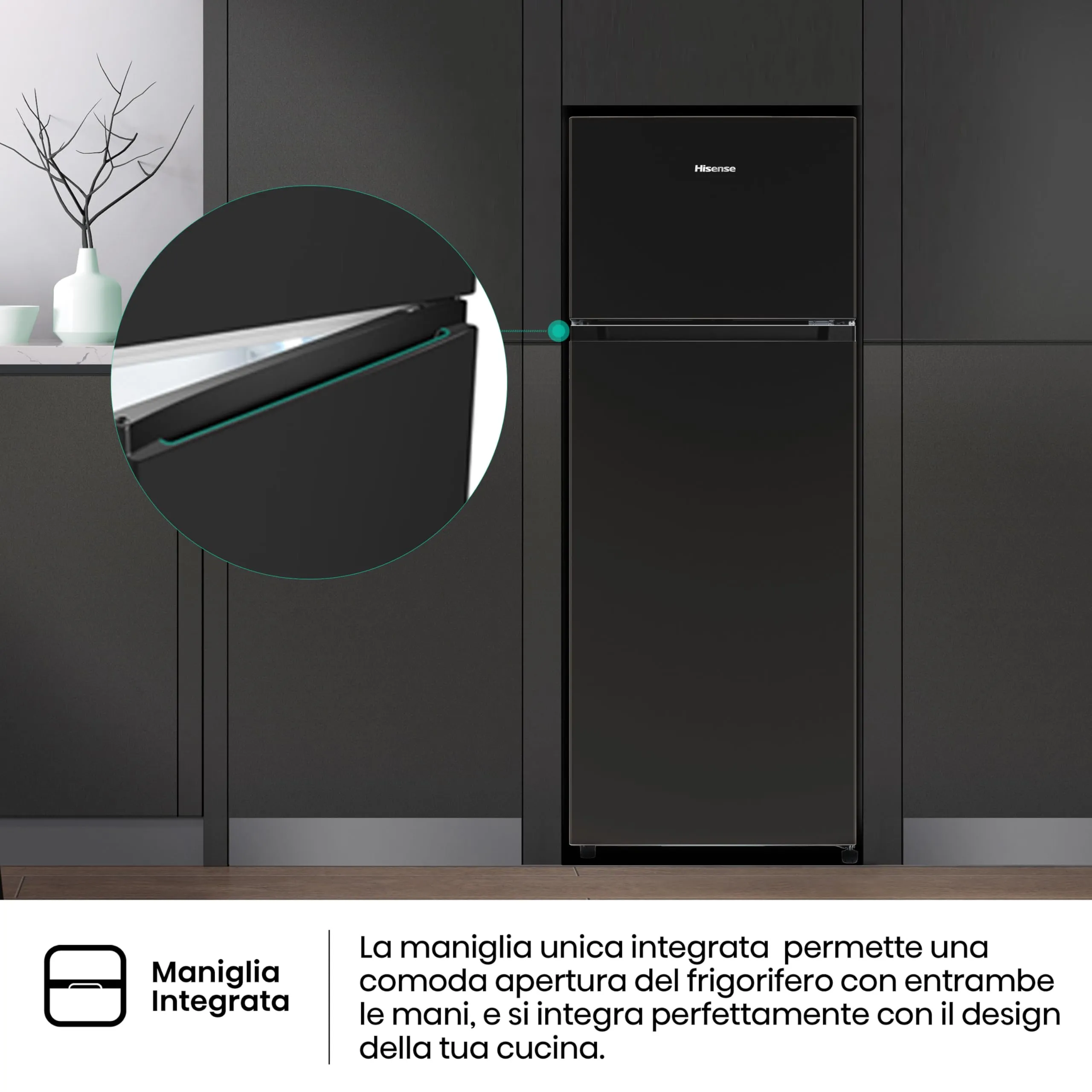 Hisense RT267D4ABE Frigorifero Doppia Porta, 206 L, Nero - immagine 10
