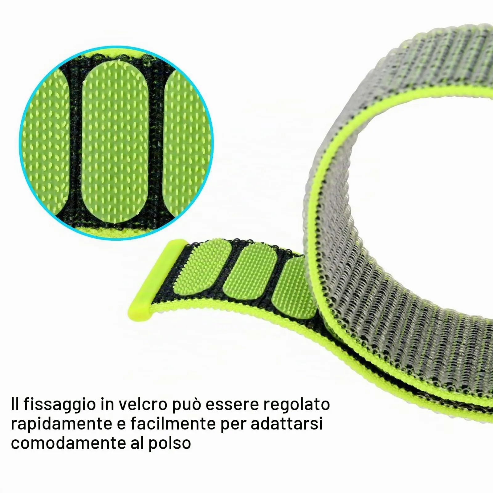 ANNEFIT Cinturino in Nylon 20mm, 2 Pezzi Regolabile Sport a Sgancio Rapido per Uomo e Donna (Nero e Giallo Lucido) - immagine 3