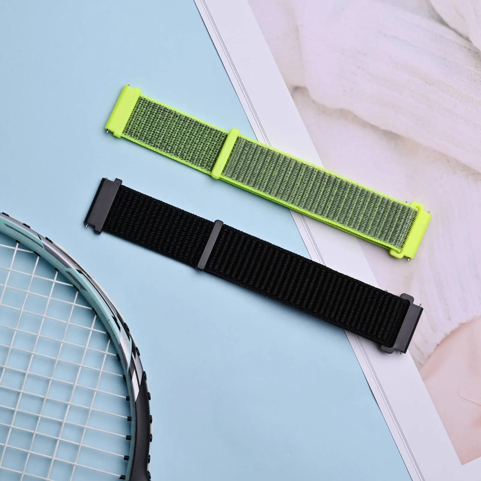 ANNEFIT Cinturino in Nylon 22mm, 2 Pezzi Sport a Sgancio Rapido (Nero e Giallo Lucido) - immagine 8