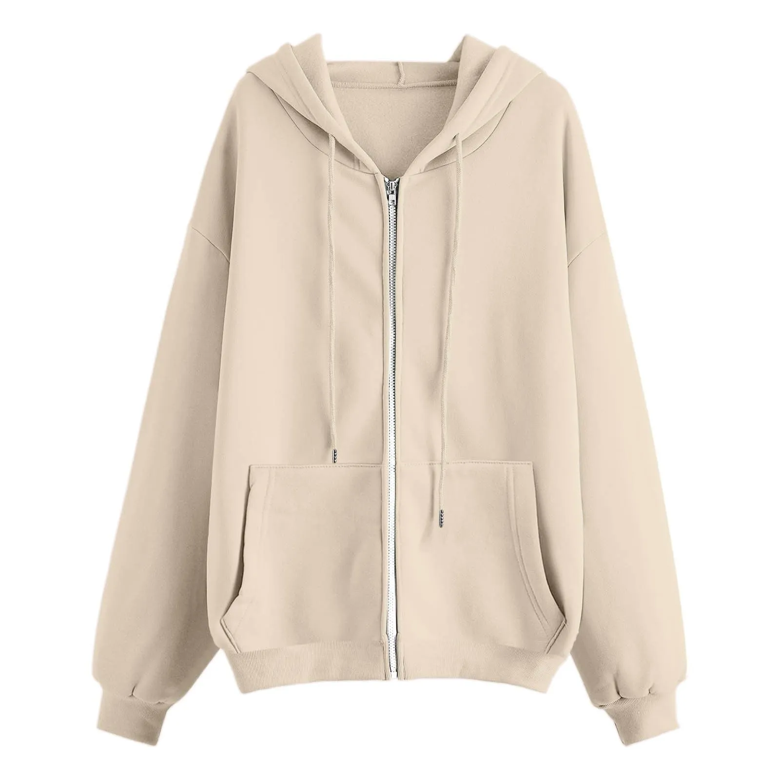 Generico Felpa Donna con Zip e Cappuccio Classic Sweatshirt - immagine 5