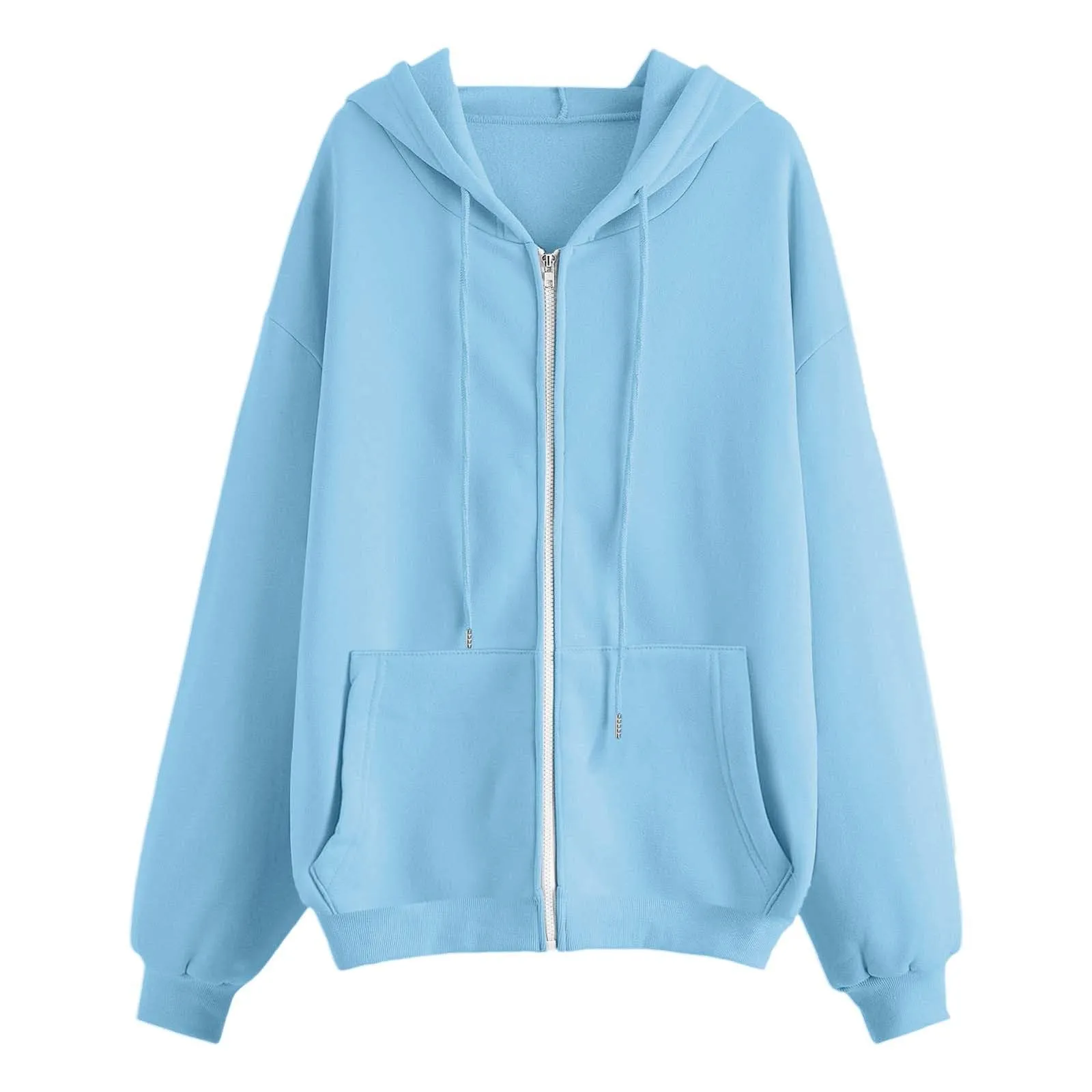 Generico Felpa Donna con Zip e Cappuccio, Classic Sweatshirt - immagine 4