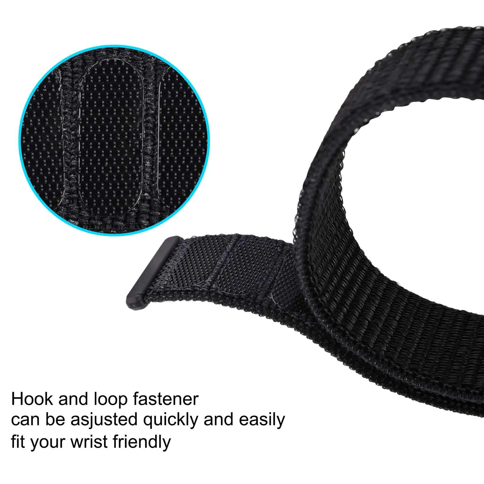 ANNEFIT Cinturino in Nylon 18mm, 2 Pezzi Regolabile a Sgancio Rapido (Nero e Rosa) - immagine 3