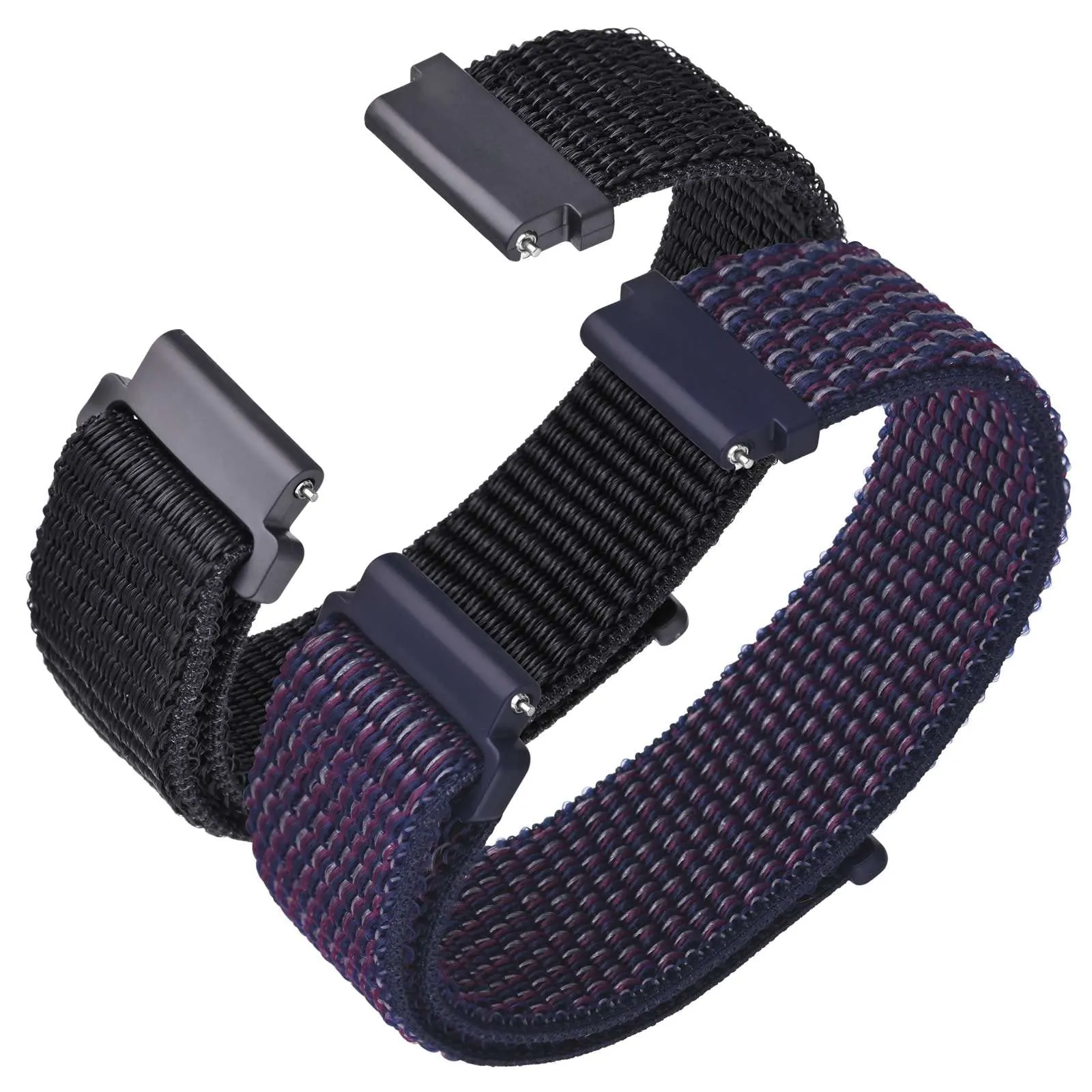 ANNEFIT Cinturino in Nylon 19mm, 2 Pezzi Regolabile a Sgancio Rapido (Nero e Indaco) - immagine 1