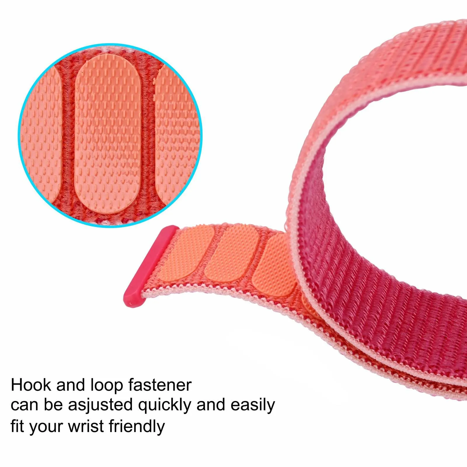 ANNEFIT Cinturino in Nylon 18mm, 2 Pezzi Regolabili a Sgancio Rapido per Orologi (Rosa e Rosso) - immagine 3