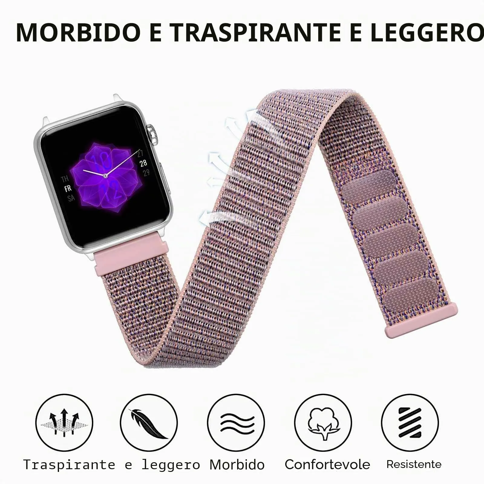 ANNEFIT Cinturino in Nylon 22mm, 2 Pezzi, Regolabile a Sgancio Rapido per Uomo e Donna (Rosa e Giallo Lucido) - immagine 4