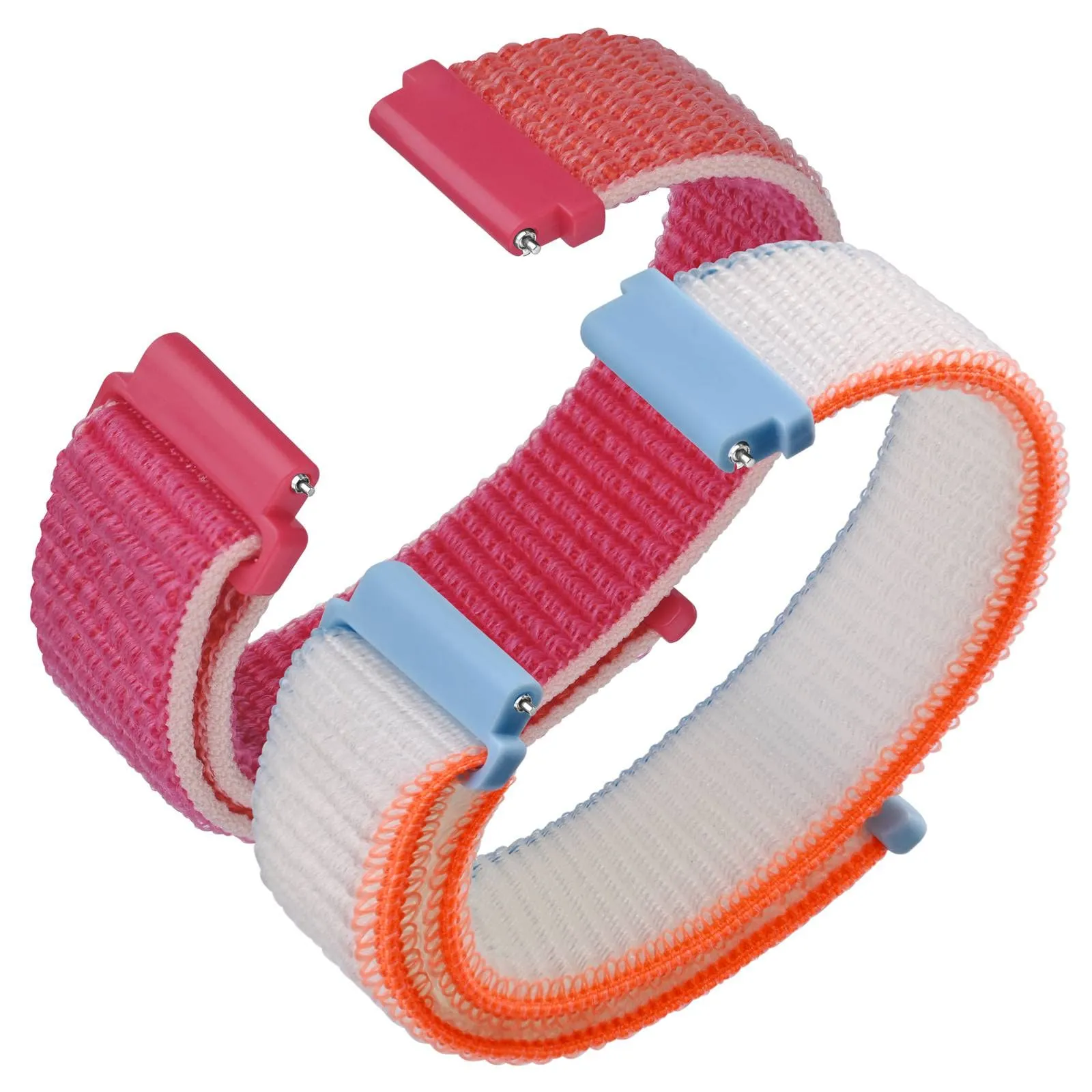 ANNEFIT Cinturino in Nylon 18mm, 2 Pezzi Regolabile a Sgancio Rapido per Uomo e Donna (Rosso e Bianco) - immagine 1