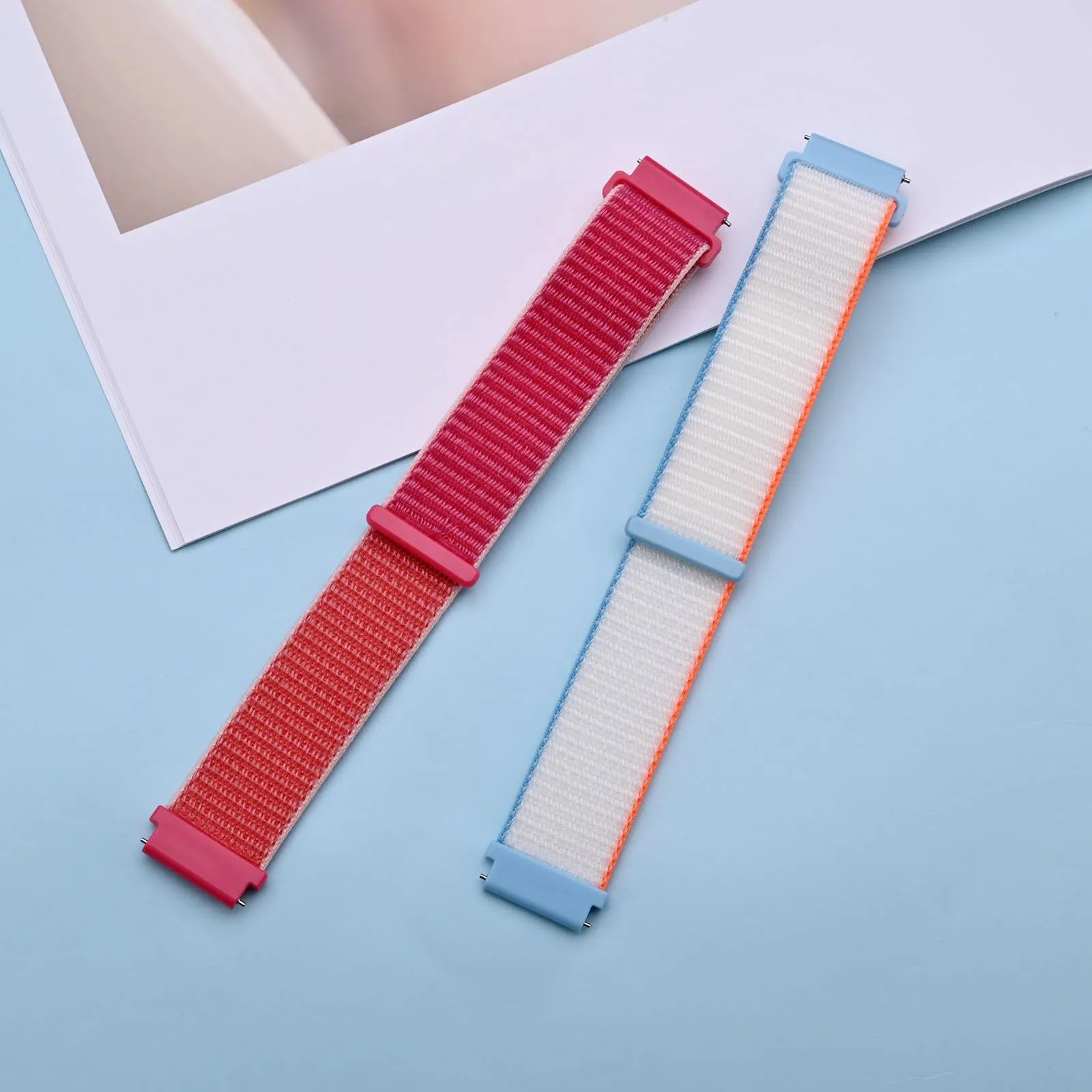 ANNEFIT Cinturino in Nylon 18mm, 2 Pezzi Regolabile a Sgancio Rapido per Uomo e Donna (Rosso e Bianco) - immagine 8