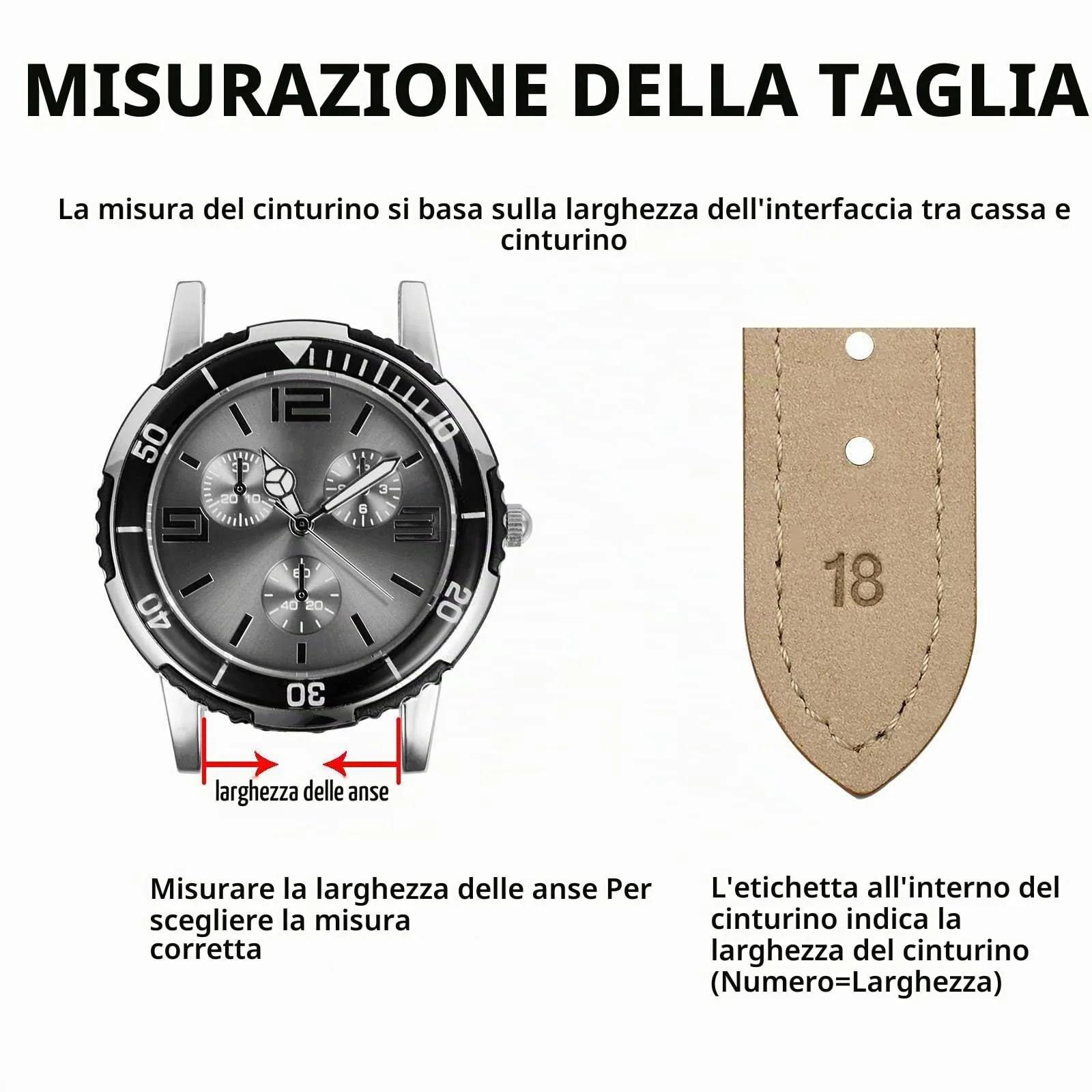 BISONSTRAP Cinturino in Pelle Sgancio Rapido 15mm, Nero (Fibbia Argento) - immagine 5