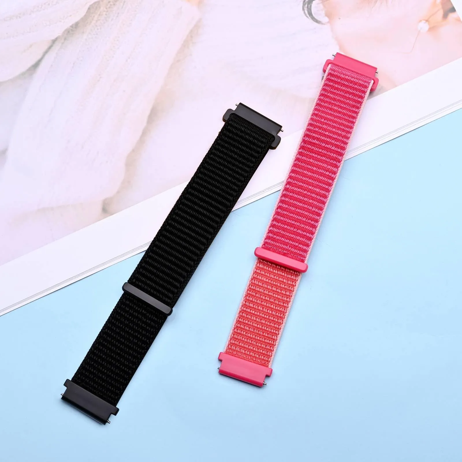 ANNEFIT Cinturino in Nylon 19mm, 2 Pezzi Regolabile a Sgancio Rapido (Nero e Rosso) - immagine 8