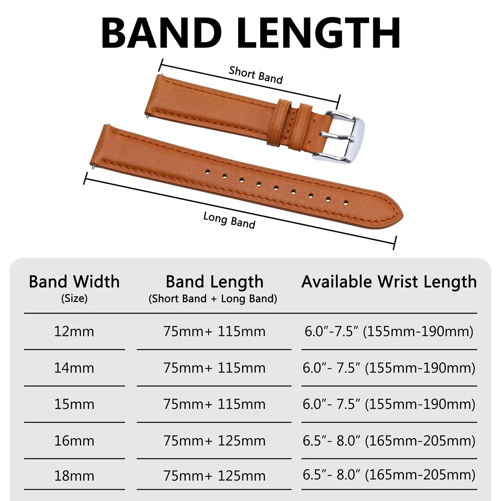 BISONSTRAP Cinturino in Pelle con Sgancio Rapido, 15mm, Arancia (Fibbia Argento) - immagine 8