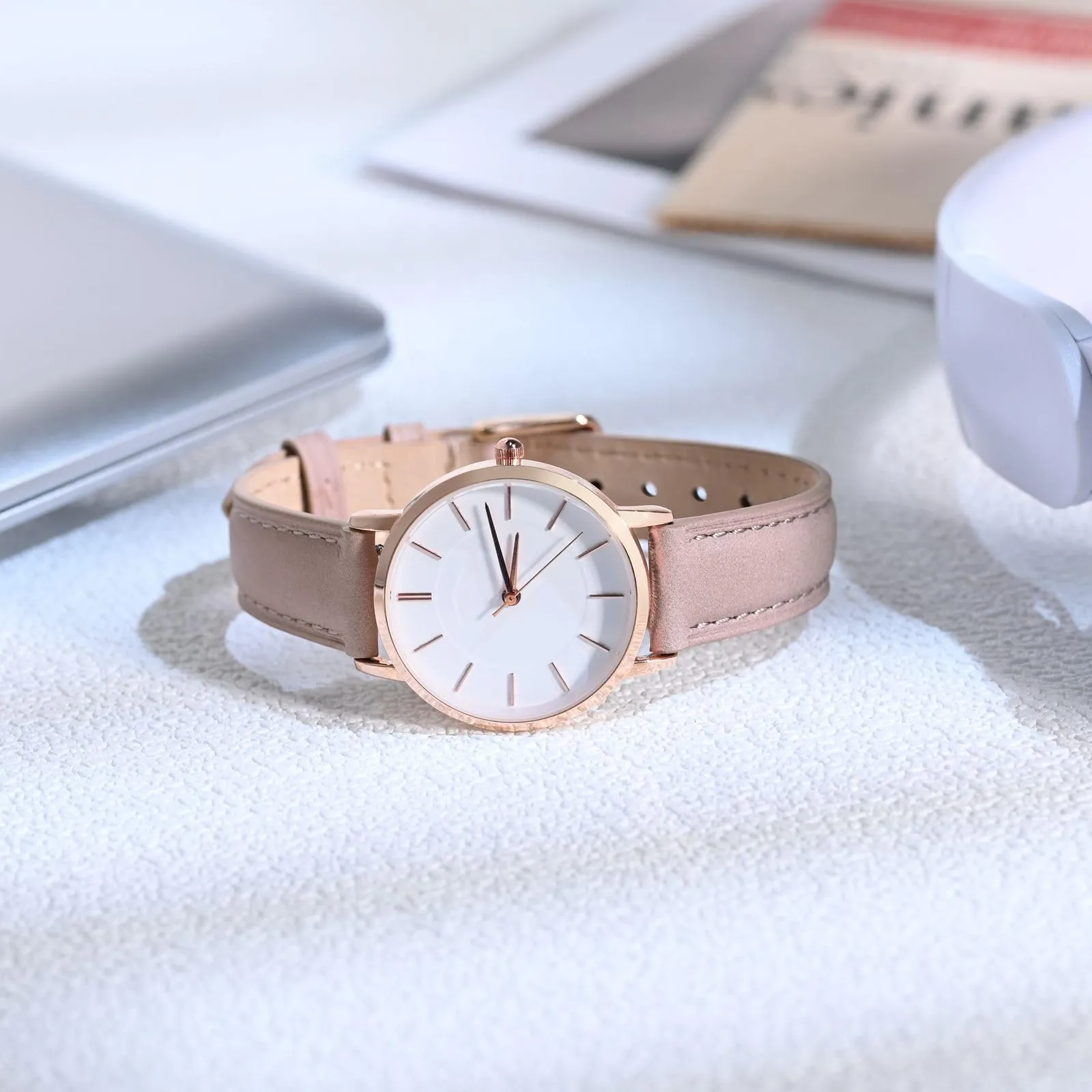 BISONSTRAP Cinturino in Pelle con Sgancio Rapido, 15mm, Rosa Chiaro (Fibbia Oro) - immagine 6