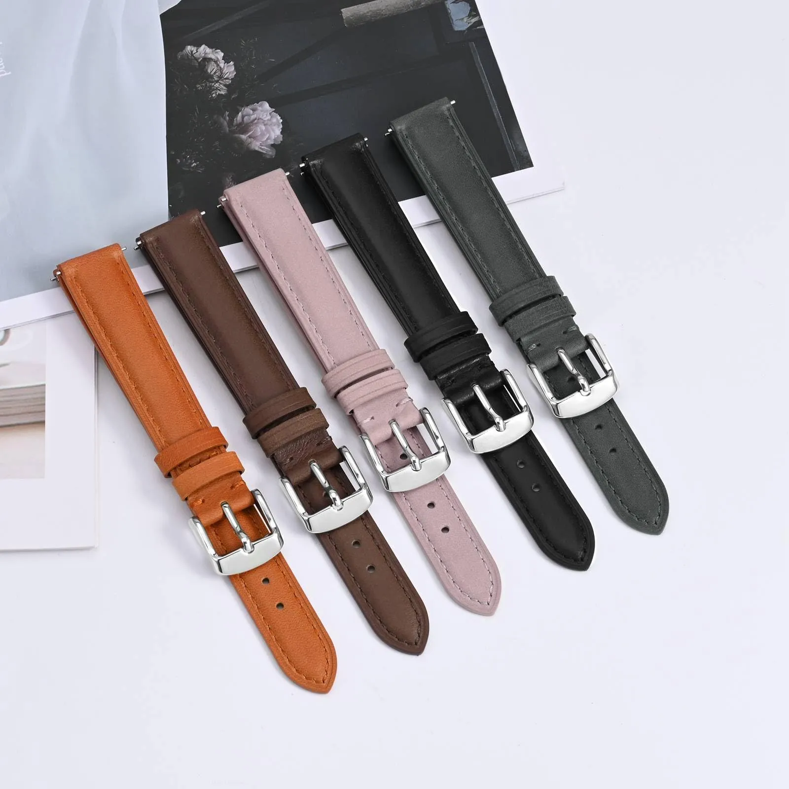 BISONSTRAP Cinturino in Pelle con Sgancio Rapido, 14mm, Marrone Scuro (Fibbia Argento) - immagine 7