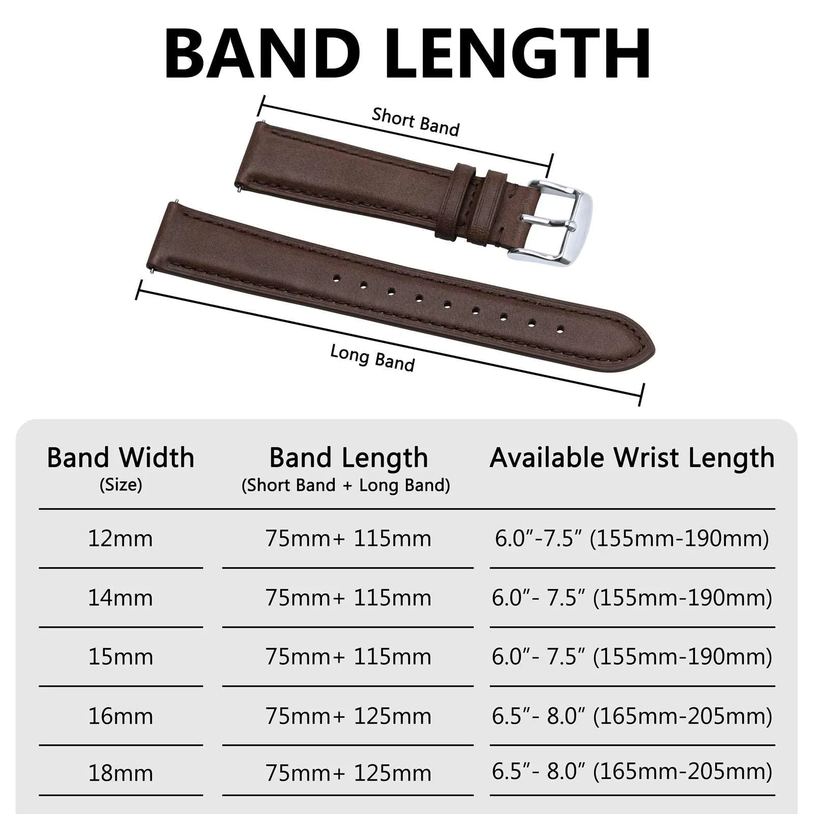 BISONSTRAP Cinturino in Pelle con Sgancio Rapido, 17mm, Marrone Scuro (Fibbia Argento) - immagine 8