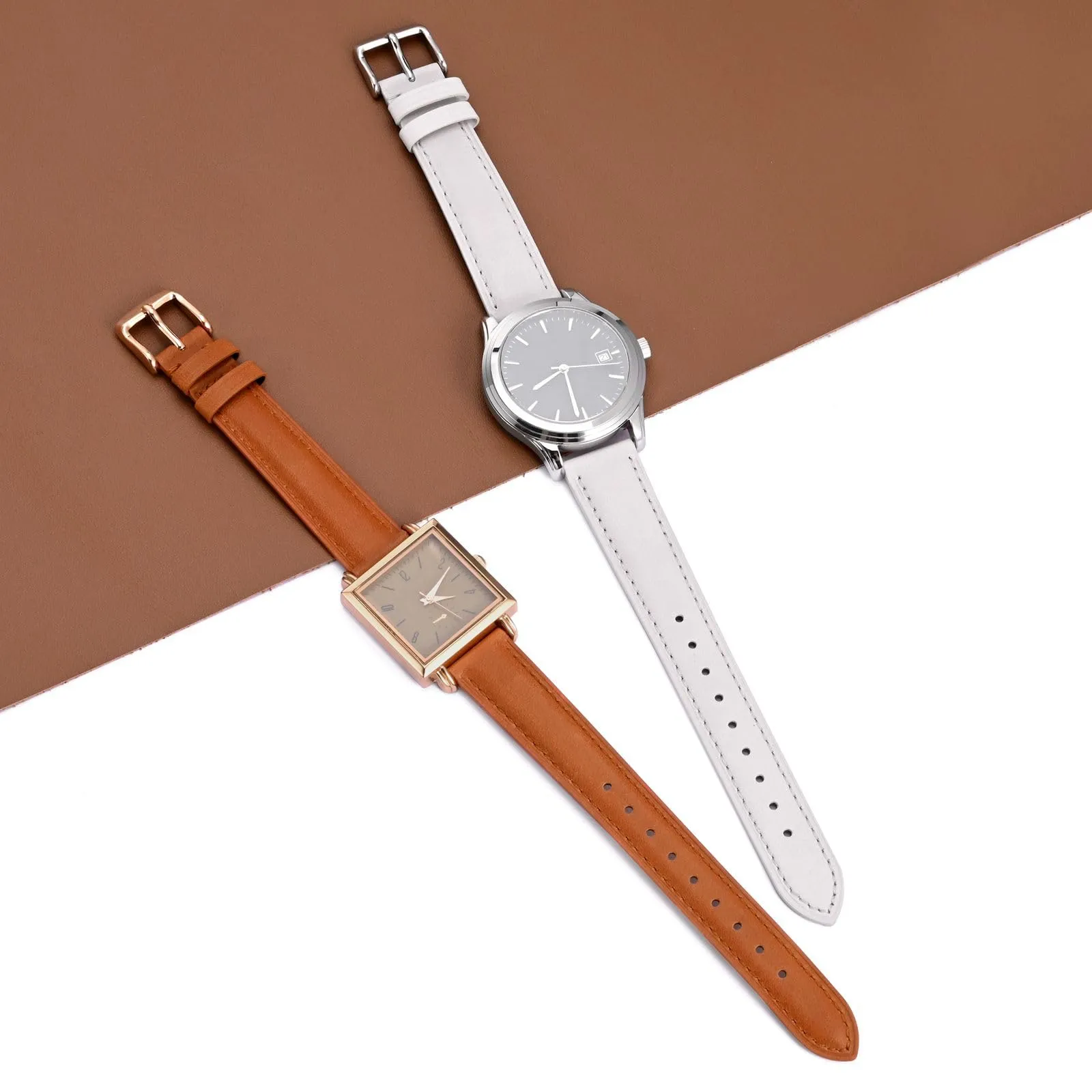 BISONSTRAP Cinturino in Pelle Sgancio Rapido 15mm, Bianco (Fibbia Oro) - immagine 9