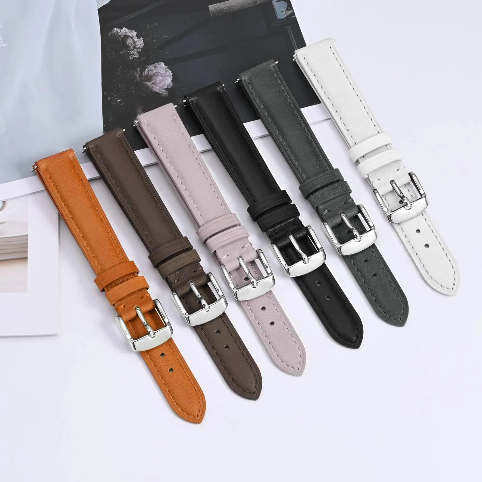 BISONSTRAP Cinturino per Orologi in Pelle, Sgancio Rapido, 17mm, Nero (Fibbia Argento) - immagine 7