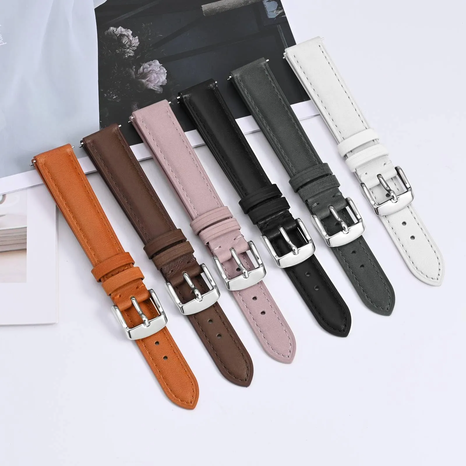 BISONSTRAP Cinturino in Pelle Sgancio Rapido 17mm, Grigio Scuro (Fibbia Argento) - immagine 7