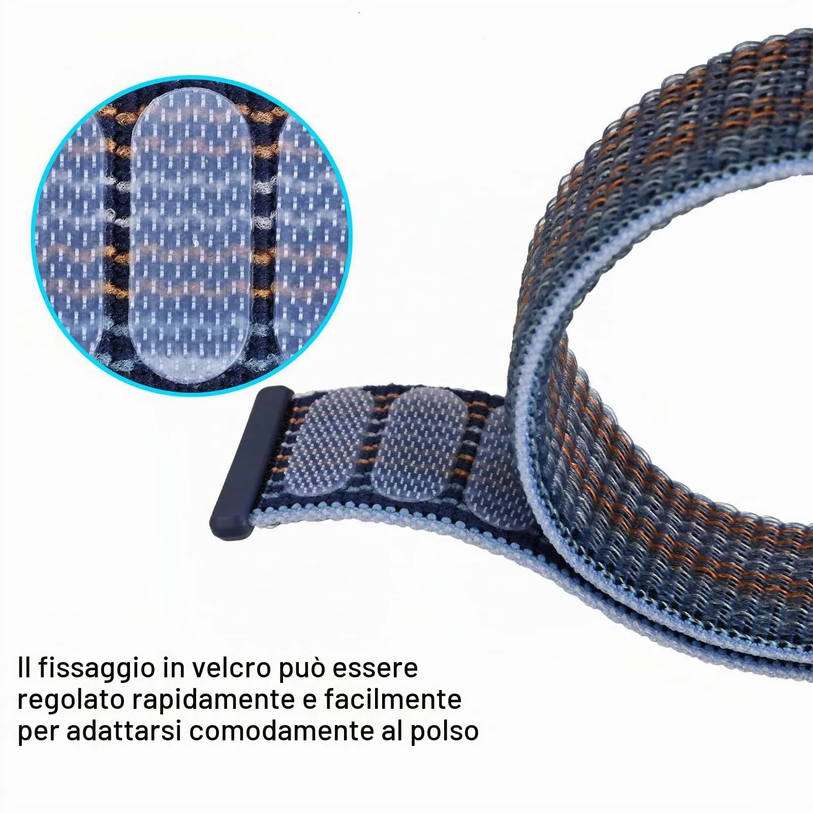 ANNEFIT Cinturino in Nylon 22mm, 2 Pezzi, Regolabile a Sgancio Rapido (Nero e Blu Tempesta) - immagine 3