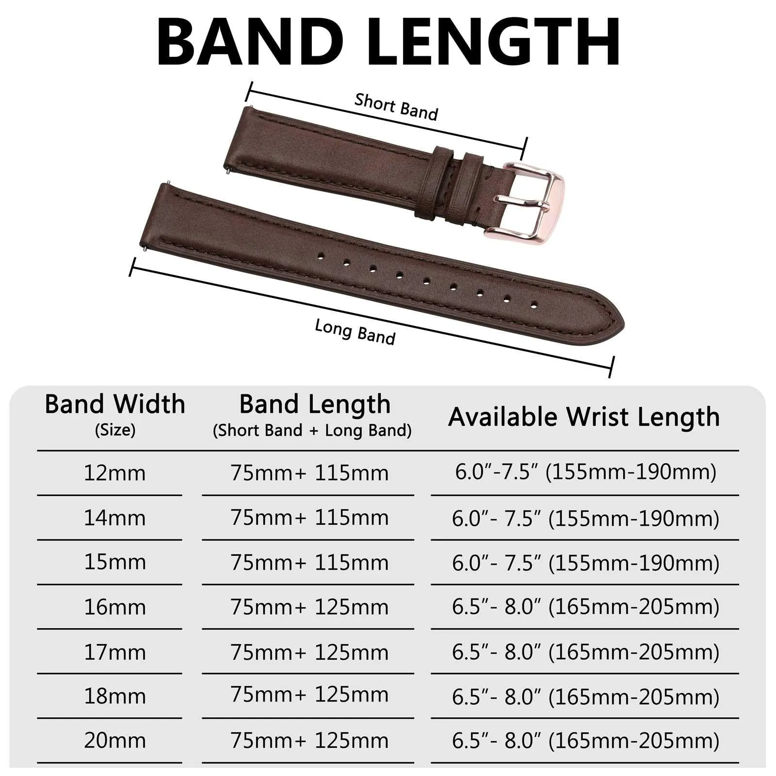 BISONSTRAP Cinturino per Orologi in Pelle, Sgancio Rapido, 17mm, Marrone Scuro (Fibbia Oro Rosa) - immagine 8