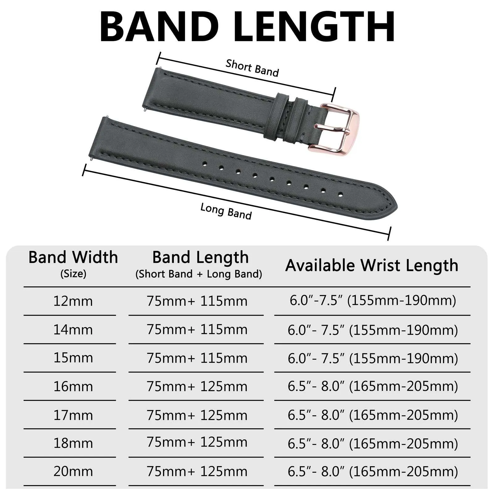 BISONSTRAP Cinturino in Pelle Sgancio Rapido 18mm, Grigio Scuro (Fibbia Oro Rosa) - immagine 8