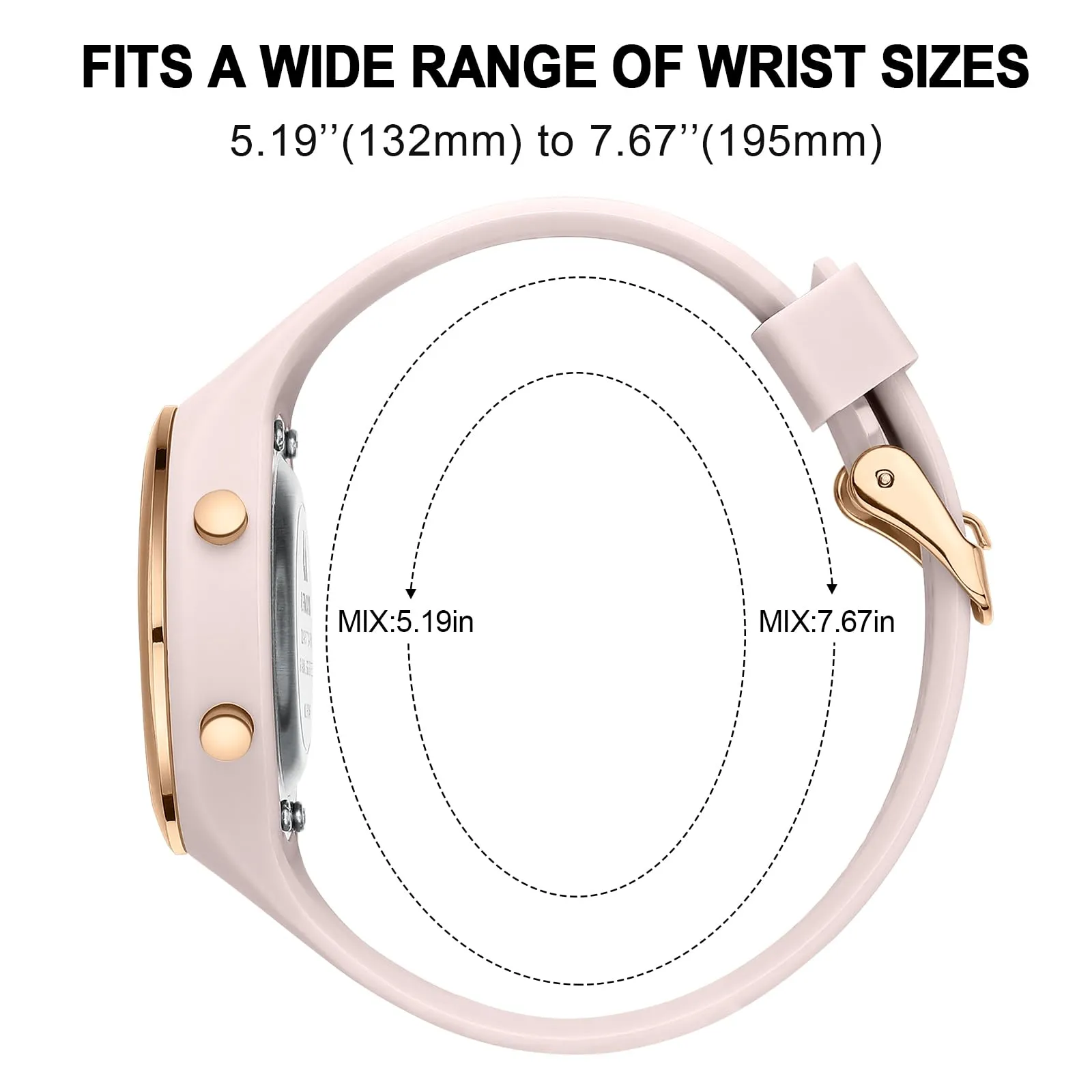 LN LENQIN Orologio Digitale da Donna Sportivo Cinturino Silicone 3ATM - immagine 4