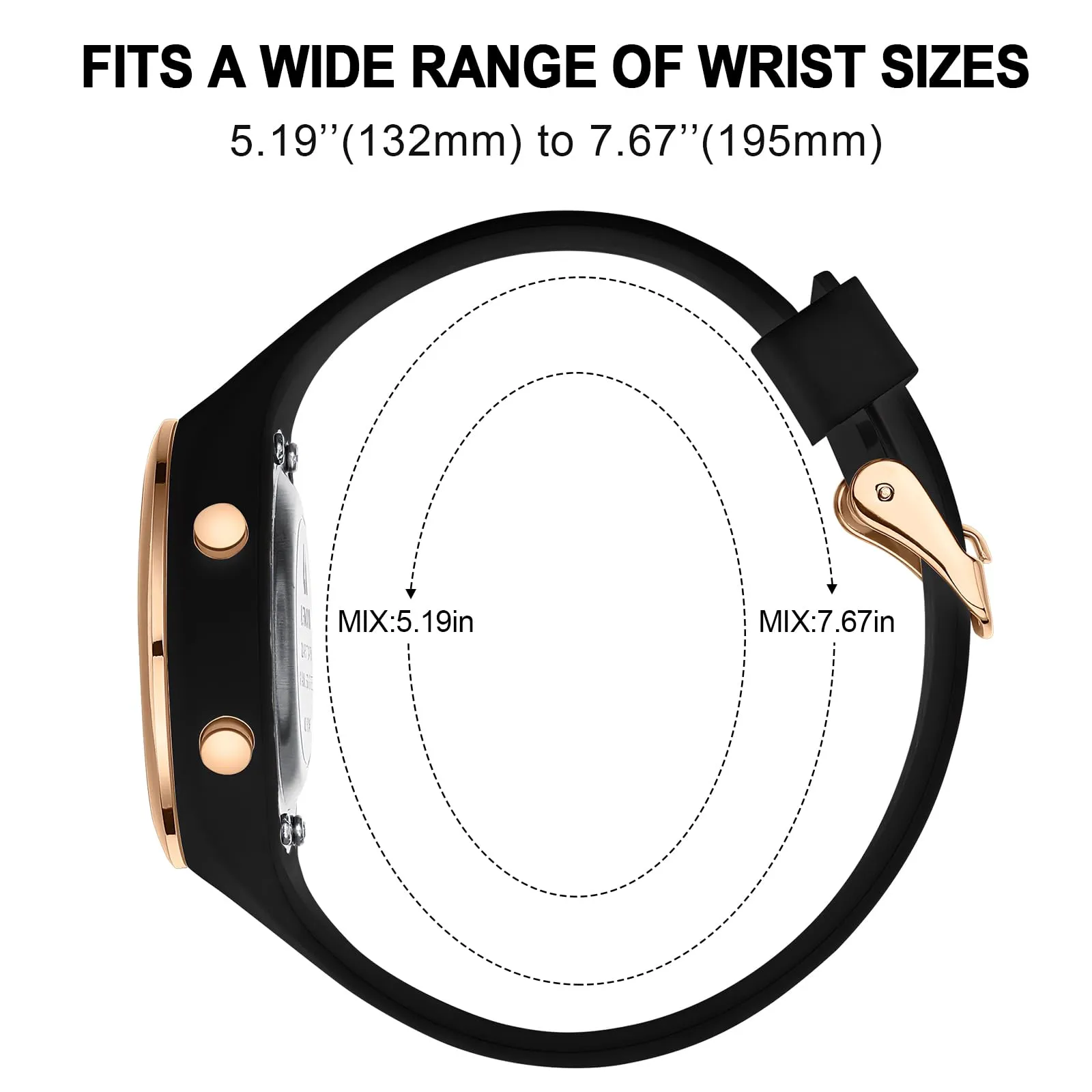 LN LENQIN Orologio Digitale da Donna Sportivo Cinturino Silicone 3ATM R046 - immagine 4