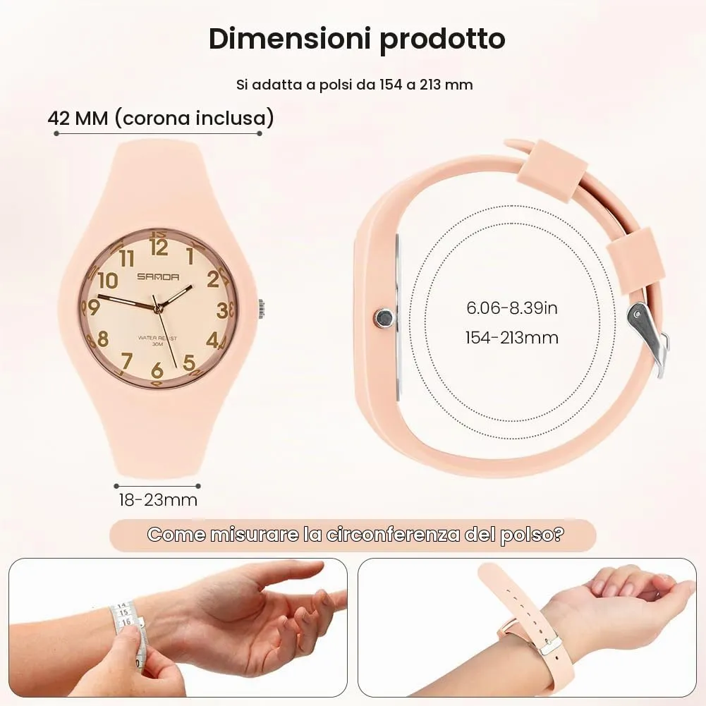 AOOSU Orologio Digitale Sportivo da Donna, Cinturino in Silicone, Resistente all'Acqua 30 Metri (Rosa Sakura) - immagine 2