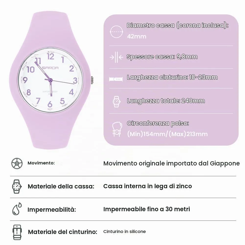 AOOSU Orologio Digitale Sportivo da Donna, Cinturino in Silicone, Impermeabile 30M (Viola Taro) - immagine 4