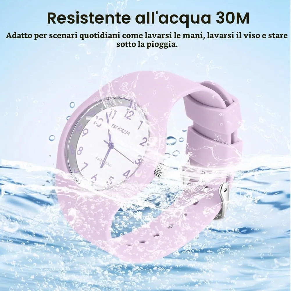 AOOSU Orologio Digitale Sportivo da Donna, Cinturino in Silicone, Impermeabile 30M (Viola Taro) - immagine 5