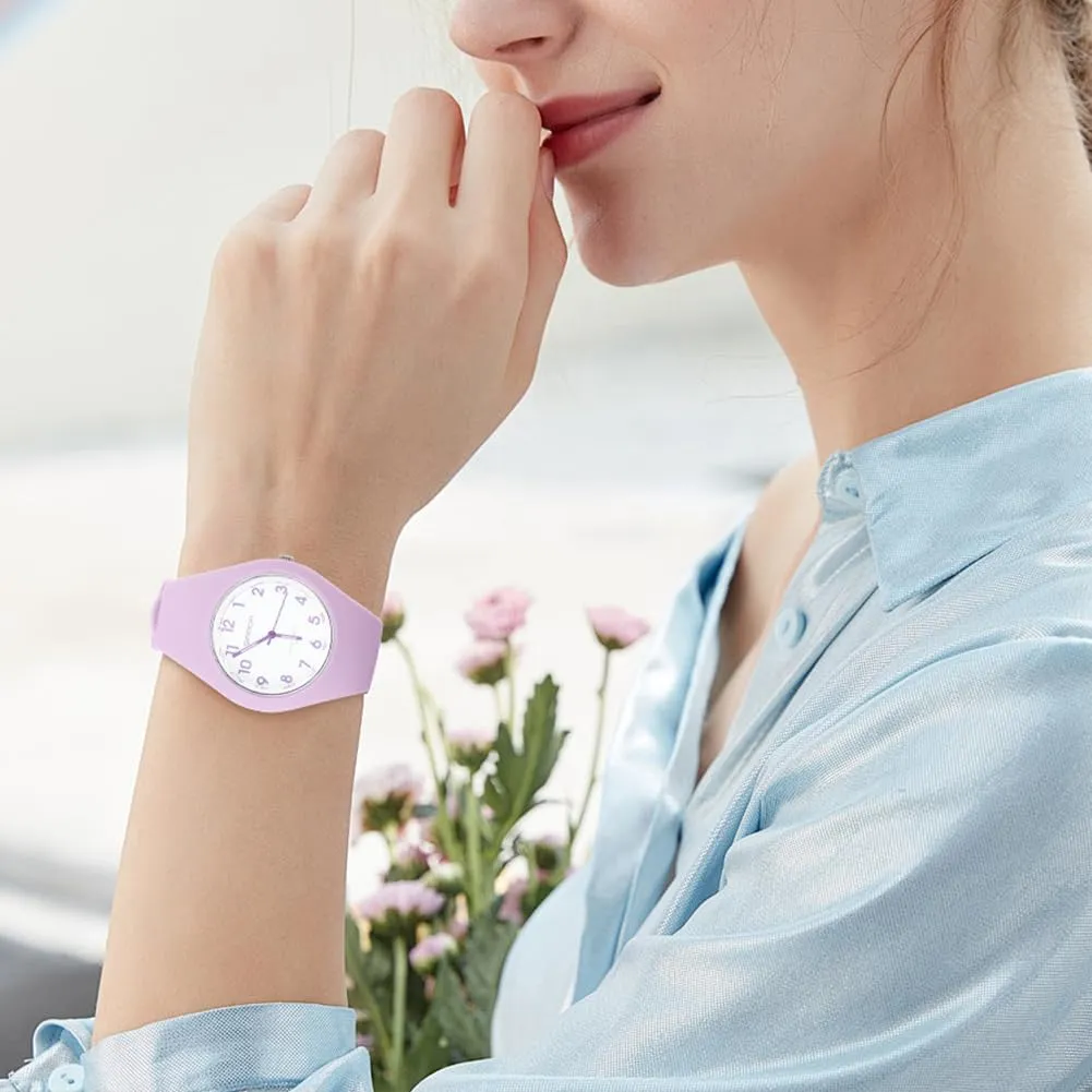 AOOSU Orologio Digitale Sportivo da Donna, Cinturino in Silicone, Impermeabile 30M (Viola Taro) - immagine 7