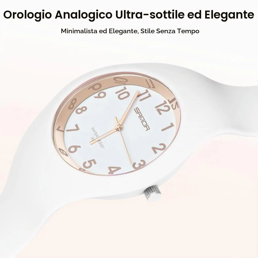 AOOSU Orologio Digitale da Donna, Cinturino in Silicone, Resistente all'Acqua 30 Metri (Oro Bianco) - immagine 6